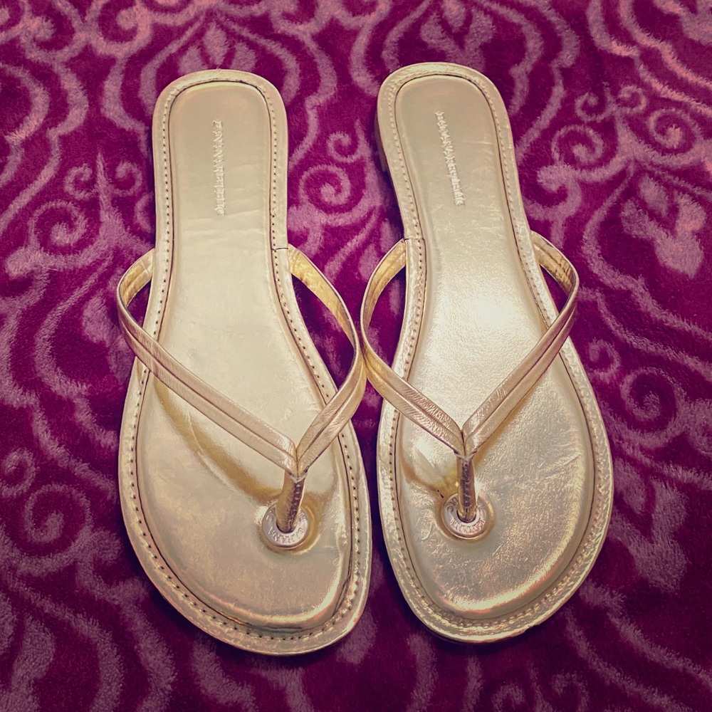 Banana Republic Metallic Gold Flip Flops